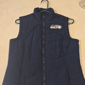NFL Authentic Apparel Seattle Seahawks Blue Sleeveless Vest | Women's S